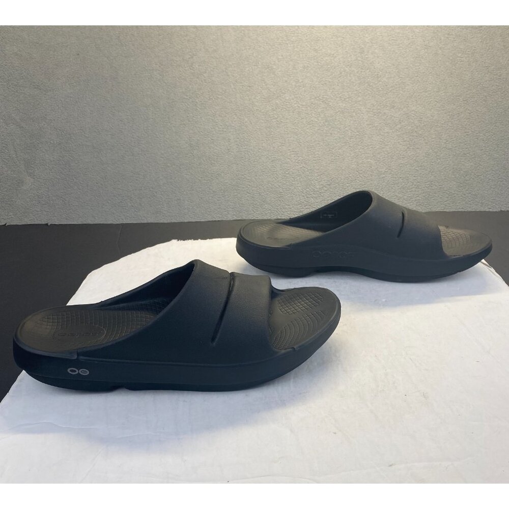 OOFOS Sandal Size Womens 11 Mens 13 Slip On Slide Recovery Sandals Black,Comfort